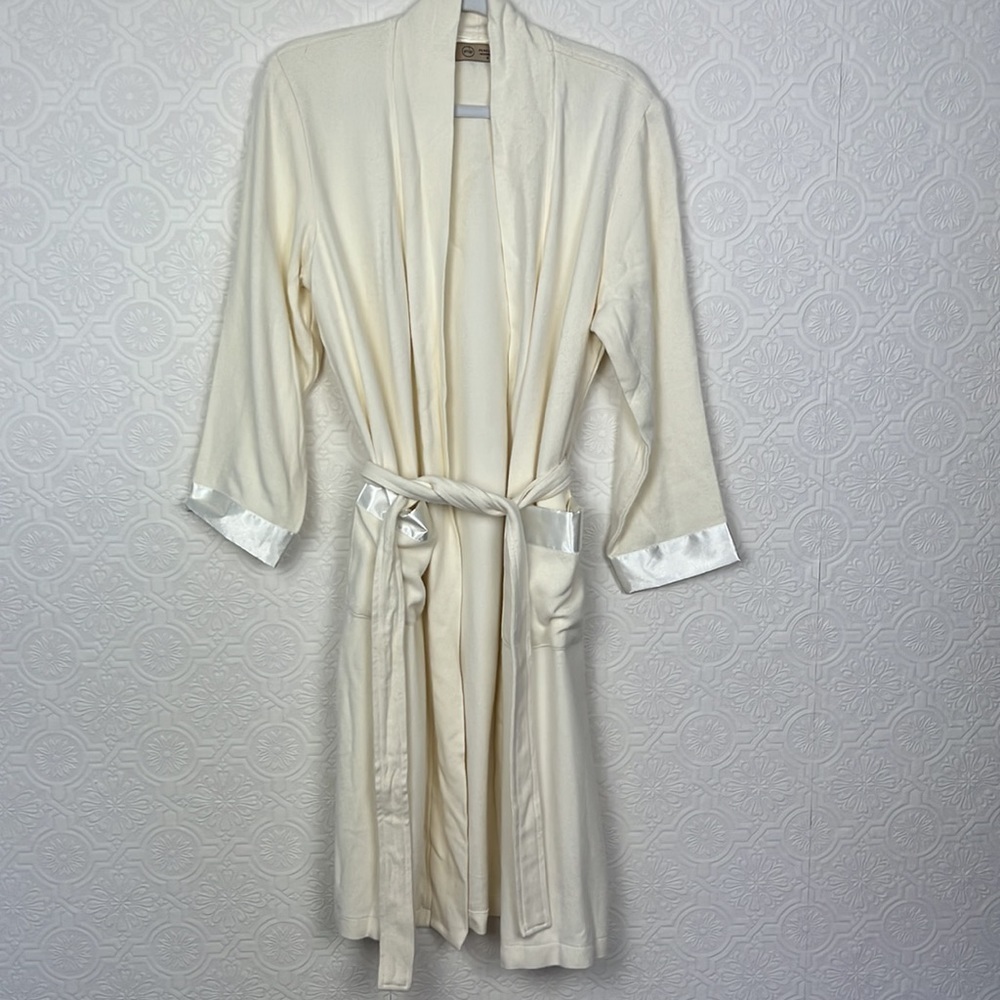 PNLP Penelope 100% Bamboo‎ Cream Robe Soft Lounge Sustainable Minimalist Small